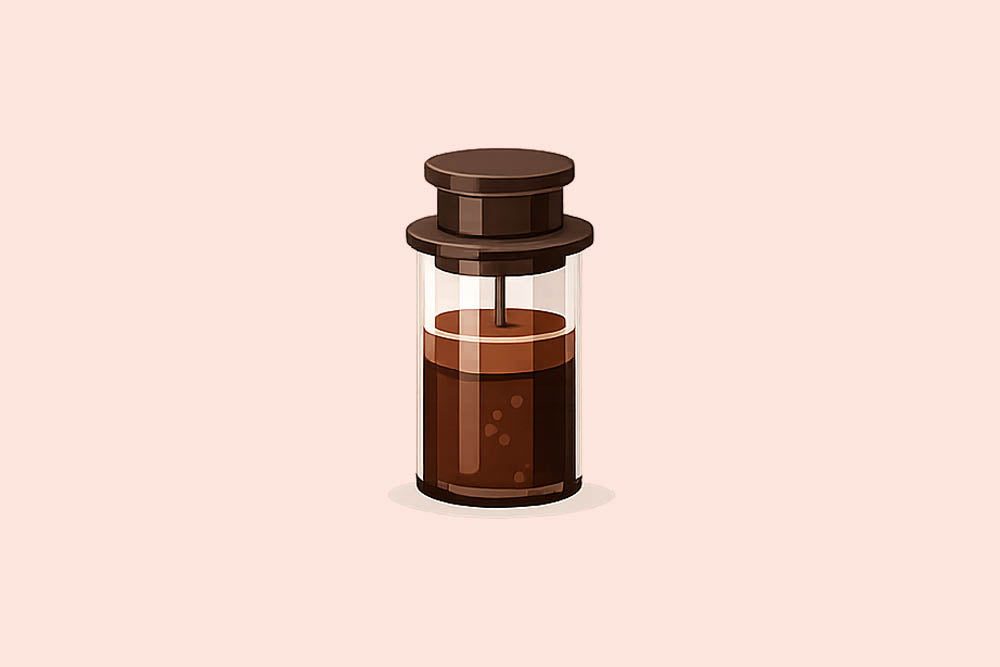 Cold brew coffee brewing method in glass